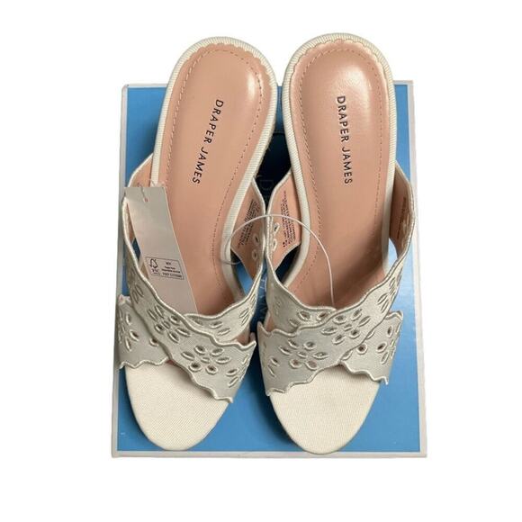 Draper James Women's White Sandals Wedge Eyelet Fabric Wedge Size 8 NEW NIB - Picture 4 of 12
